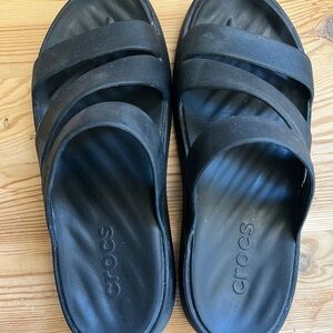 CROCS Black Triple Strap Slides